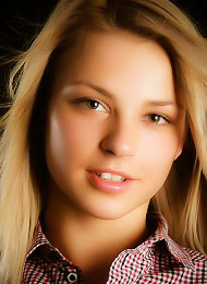 Adorable blonde with innocent appeal and youthful charm.